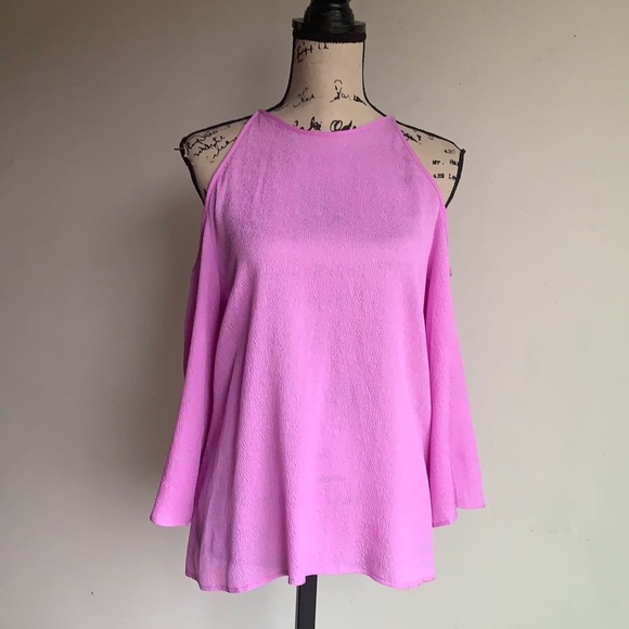 Halston Heritage Dark Tulip Silk Blouse - Picture 3 of 13